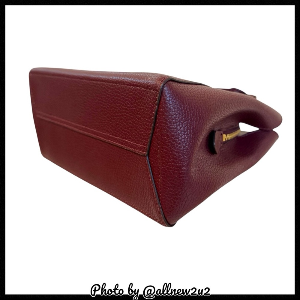 Michael Kors Kimberly Small Leather Satchel Crossbody Bag Merlot W/ Gold Hdw - Picture 9 of 14